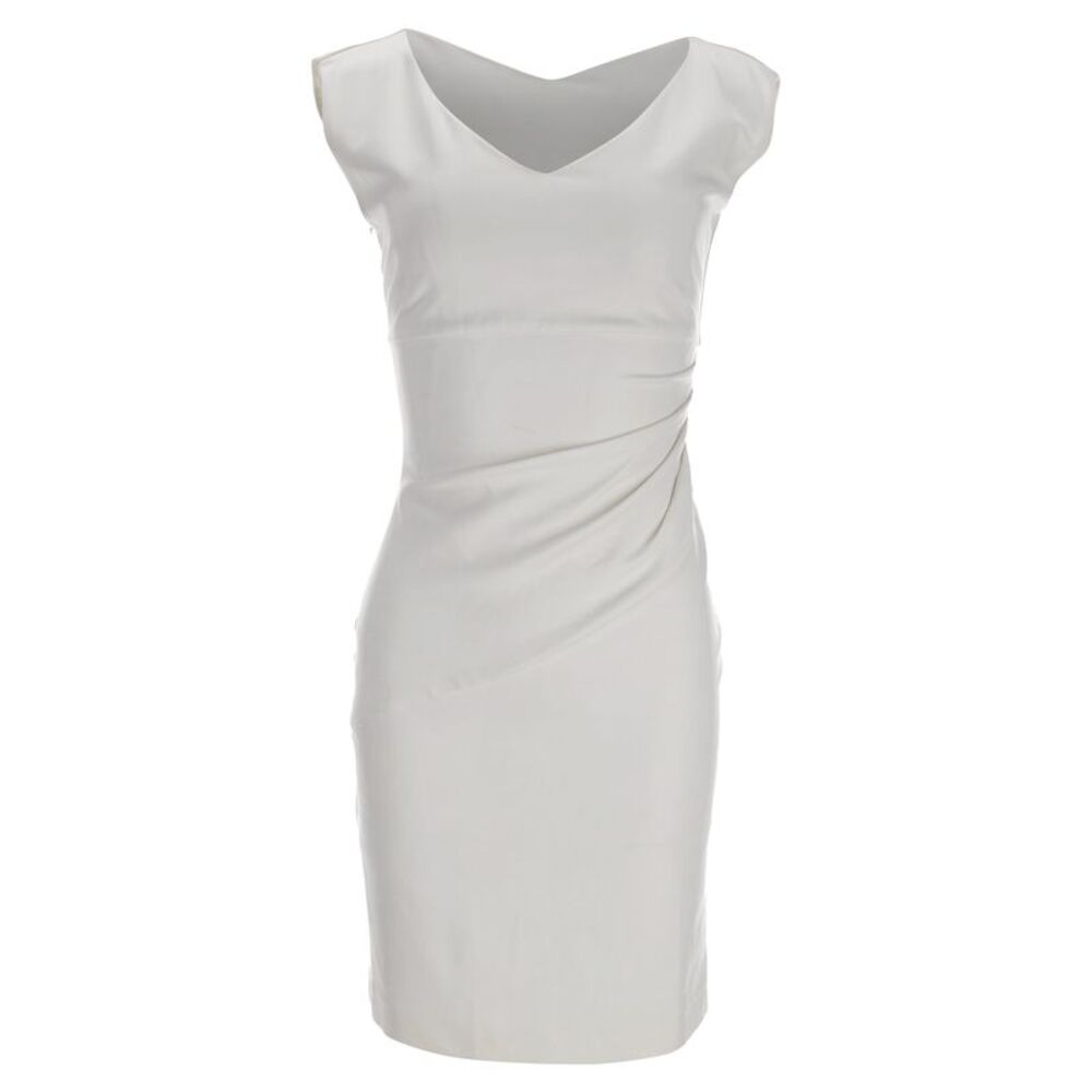 Diane Von Furstenberg Bevin Ruched Sheath Dress in White Viscose